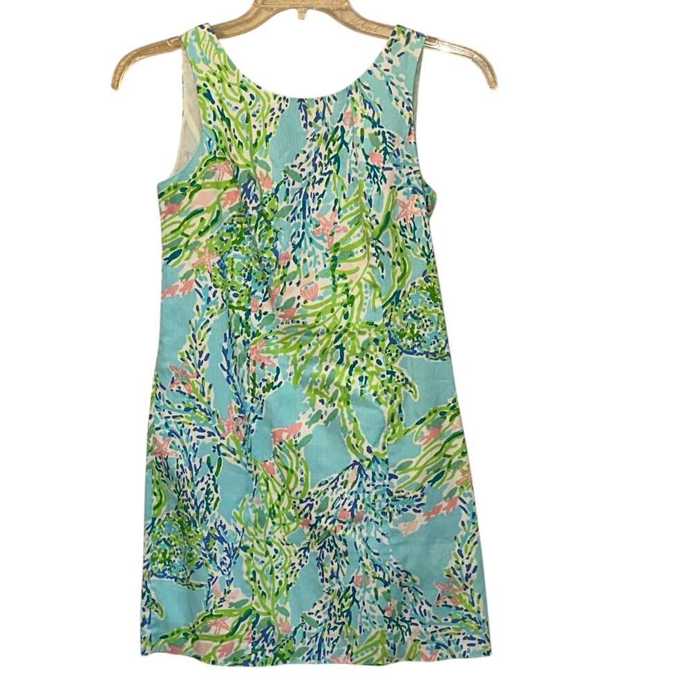 Lilly Pulitzer Cathy Shift Sheath Dress Lace Back Sky Blue Heaven Dress Size 0‎